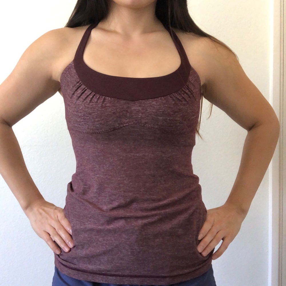 Lululemon maroon/ burgundy tank with built in bra